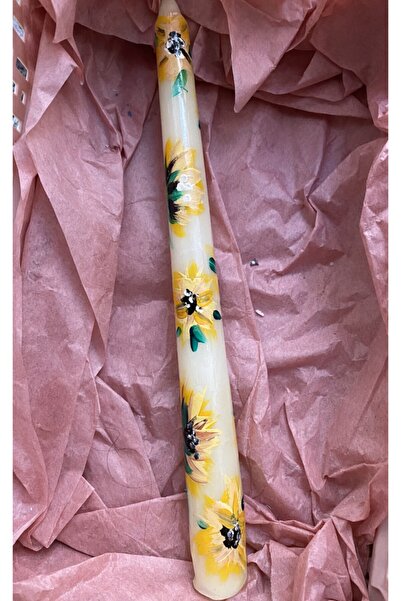 Genel Markalar Sarı Ayçiçekli Şamdan Mumu