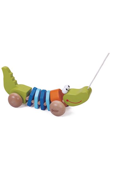 Classic World Wooden Rickshaw Crocodile Toy