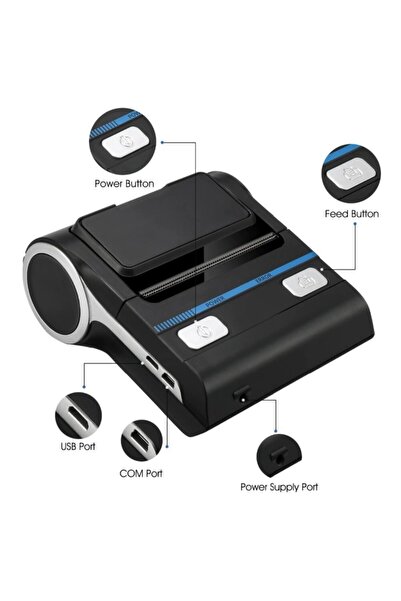 Milestone Mht P8001 - 80mm Bluetooth'lu Taşınabilir Termal Fiş , Etiket Ve Barkod Yazıcı