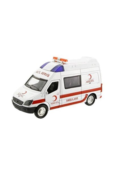 TOPROCKSTORE Metal Sesli Işıklı Ambulans Çek Bırak