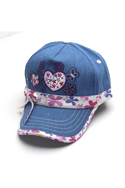 Kardelen Butik Denizli Waiter (Age 7-10) Floral Denim Hat