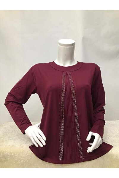 Nacar Anne I Yeni Sezon Taşlı Penye Bluz