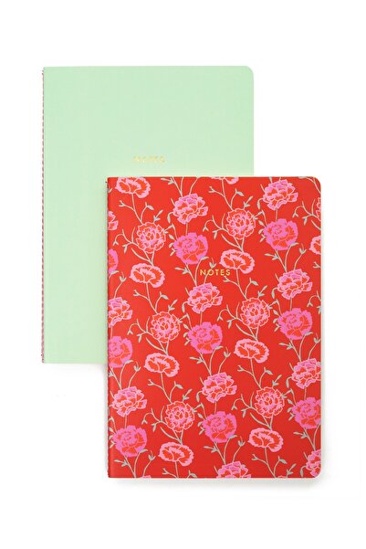 Leather Paper 2'li Defter Seti A5 Çizgili Ve Çizgisiz Clove Red