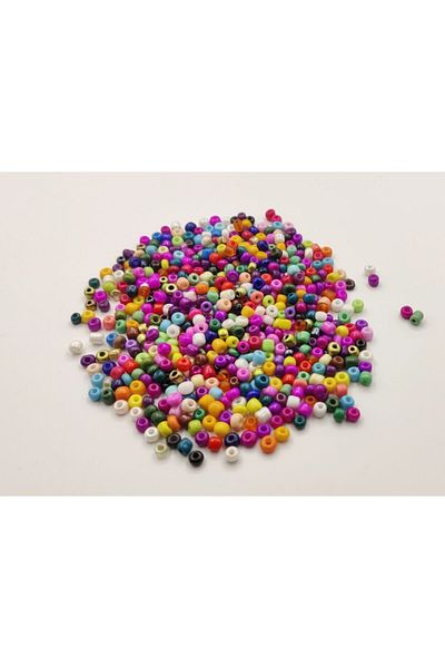 yiğit aksesuar 4 Mm Mixed Color Glass Sand Beads 100 grams