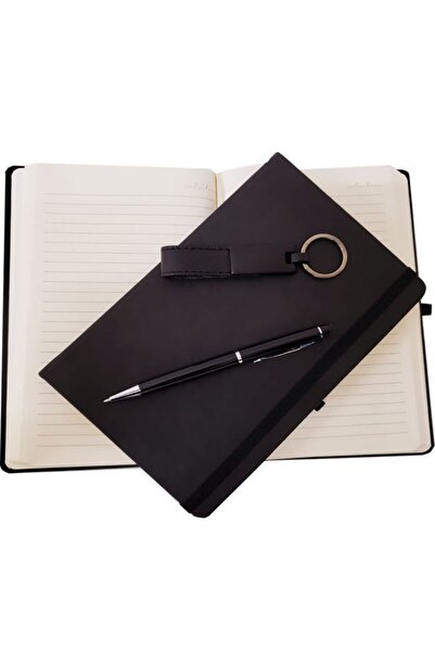 Vipfoni Deri Kaplı Defter Kalem Ve Anahtarlık Set