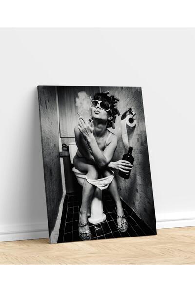 Genel Markalar Tuvalet Hikayesi Sanatsal Baskı HD Dijital Baskı Dikey Kanvas ...