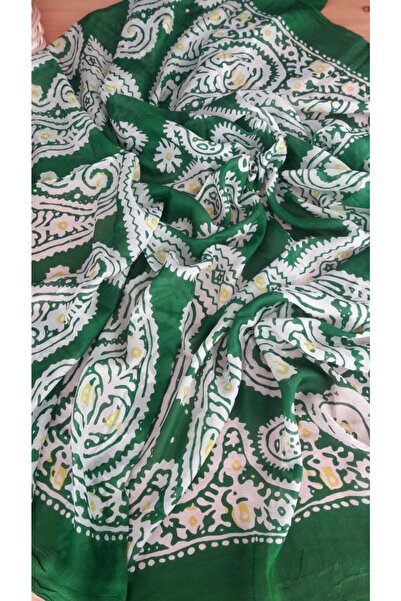 Bohemian شال حرير أخضر زمردي نسائي 1601036/011