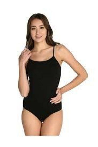 Tutku Tricou de corp de corp Bady cu curele de frânghie neagră pentru femei 0148 Pachet de 3