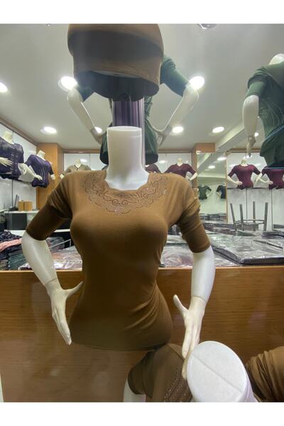 Nacar Anne Yaka Süslemeli Penye Bluz