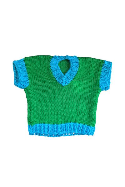 Işin Tasarım Blue Green Crop Sweater