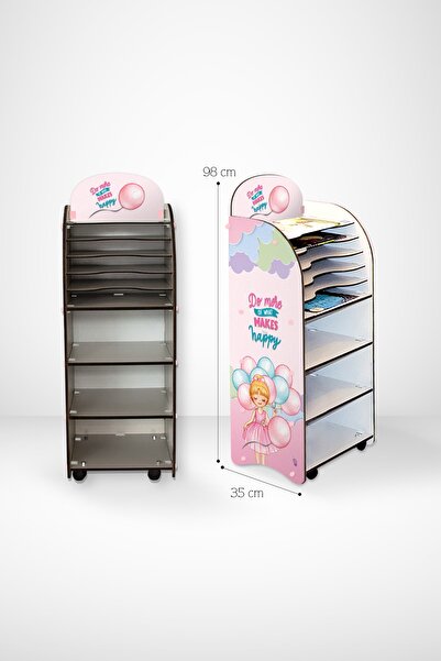 Popcorn Kids Balon Kız Lou Kitaplık - Seperatörlü