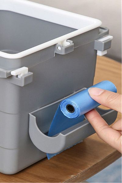 Buffer Mini Table Trash Can Plastic Under Counter Retractable Adhesive Invisible Compartment Practical