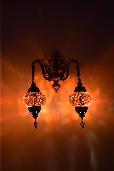 karlıkturistik Turuncu çiftli Aşağı Yönlü Dekoratif Duvar Lambası,otantik Lam...