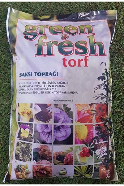 green fresh Torf Çiçek Toprağı Saksı Toprağı Gübreli Toprak Torf Toprak Perlitli Torf Perlit Karışımlı  3 Lt
