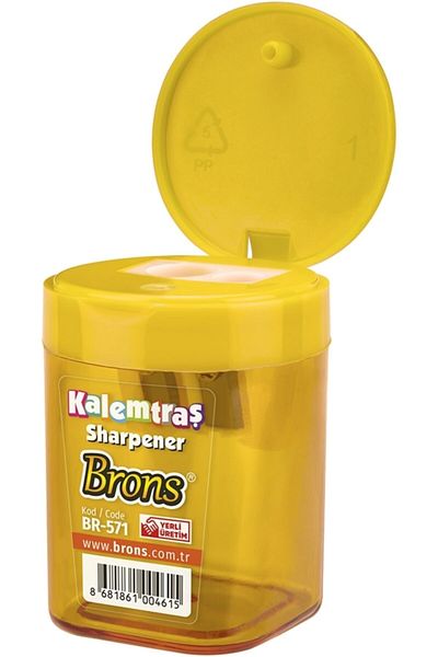 Brons Pencil Sharpener with Cylinder Chamber Mixed Color Br-571