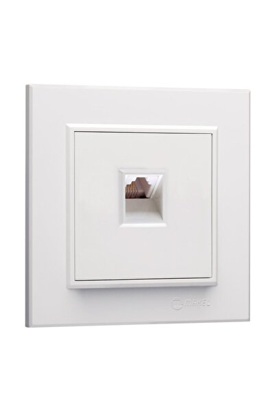 MAKEL Karea Beyaz Nümeris Telefon Prizi+çerçeve