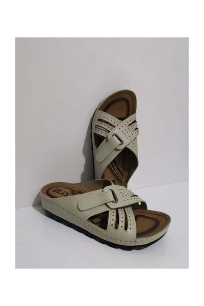 ELİS Παντόφλες Ορθοπεδικές Wedge Heel 502 Cream