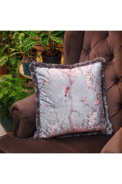 Adawall Kuşlu Bahçe Dekoratif Kırlent