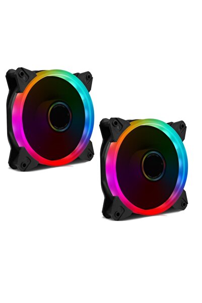 GAMETECH 8r Plus 2x120 mm 12cm Rainbow Ledli Sessiz Kasa Fanı ikili Set