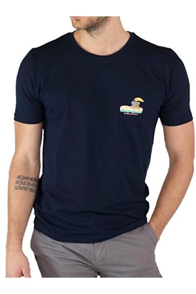 Mugan Μπλουζάκι Unisex Navy Blue με στάμπα από οργανικό βαμβάκι