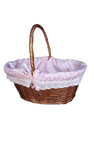 Bahat Handmade Copper Colored Mildew Straw Picnic Basket