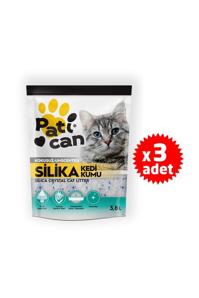 Patican 3 Adet Silika Kristal Kedi Kumu 3.8 Lt