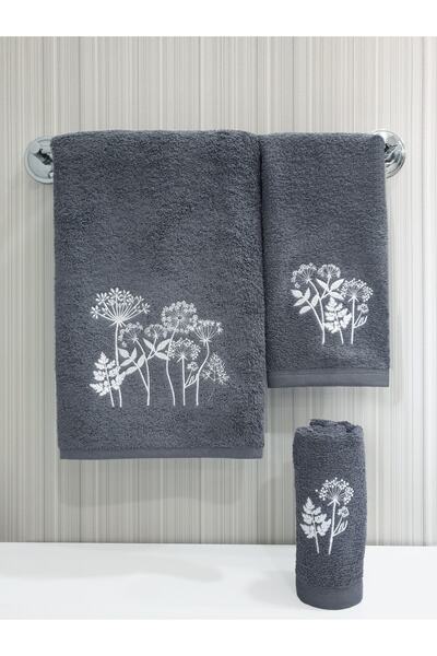 Tanem Home Комплект кърпи от 3 части с бродерия на цветя 30x50 / 40x60 / 50x90 см