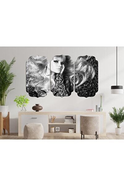 renkselart Kadın Saç Modeli Kuaför Mdf Tablo 1007