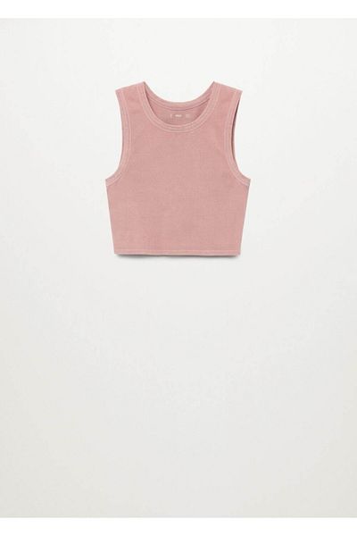 MANGO Woman Women's Pale Pink T-Shirt