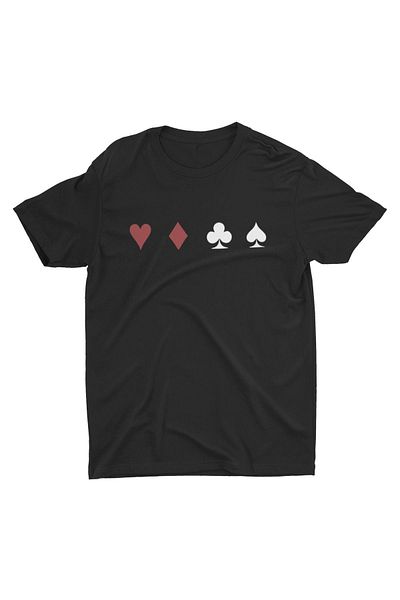 Bubus Unisex Playing Cards Patterned Black T-shirt