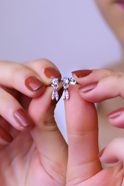 MySilvers Gümüş Tektaş Küpe