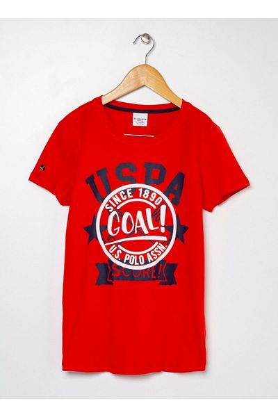 U.S. Polo Assn. Tricou roșu deschis pentru băiat