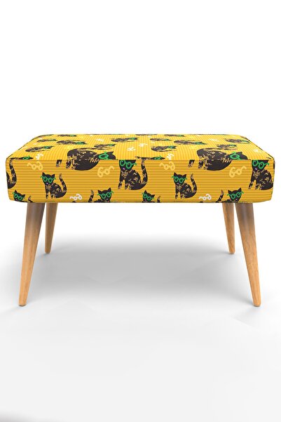 New Old Dikdörtgen Puf - Masif Iskelet Ve Ayaklar , Dokuma Kumaş - (desenler ...