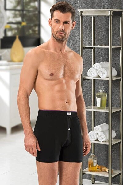 Jiber Erkek 5'li Siyah Havlu Kemer Penye Boxer