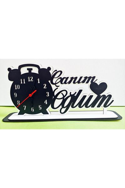 Notpa Desktop Wooden Pen Holder + Desktop Clock