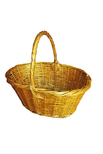 Bahat Handmade Gold Leaf Willow Wicker Picnic Basket 15 Liters