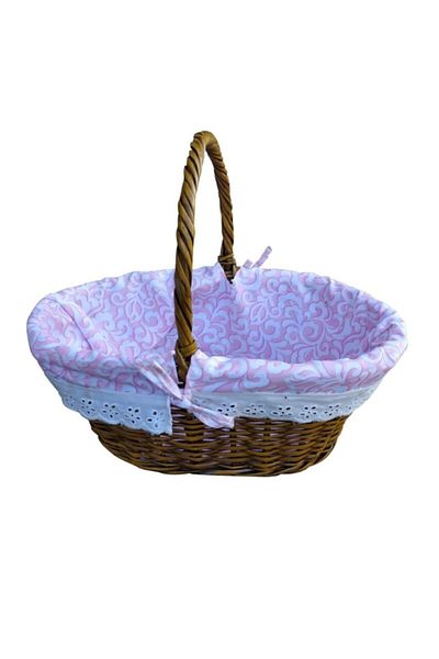 Bahat Nostalgic Antique Handmade Willow Wicker Picnic Basket 15 Liters