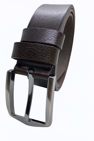 Gutiero Ανδρική ζώνη 4 cm 100% γνήσιο δέρμα καφέ
