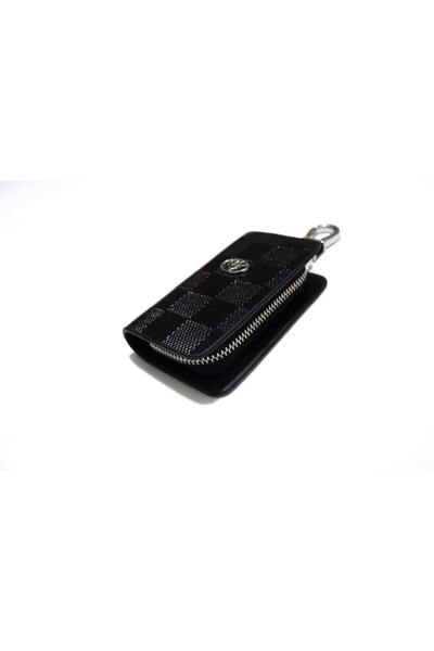 idealaksesuar Toyota Zippered Leather Patterned Keychain Remote Control Case