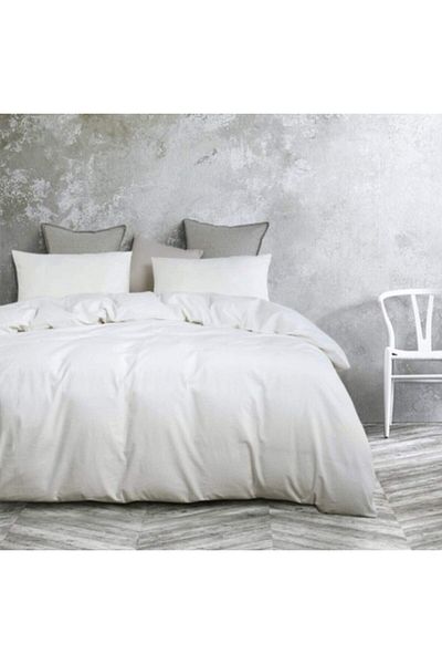 üntaş Σετ Παπλωματοθήκη Μονή Life Plain White (παπλωματοθήκη + 1 μαξιλαροθήκη) Ün605