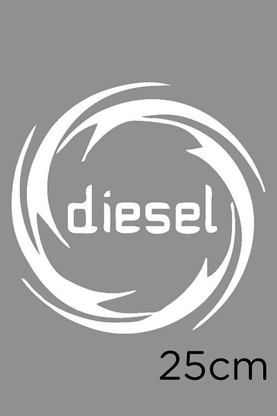 New Jargon Autocolant capac rezervor pentru vehicul diesel 25cm - Alb