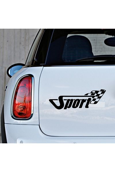 New Jargon Finish Line Flag Sport Text Autocolant Auto Modificat 25cm - Negru
