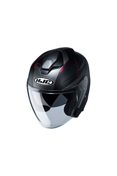 HJC İ30 Slight Yarım Motosiklet Kaskı Siyah Kırmızı