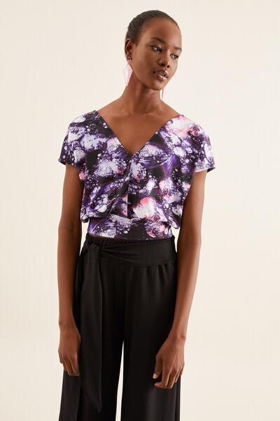 Quincey Жіноча коротка блуза з V-подібним вирізом