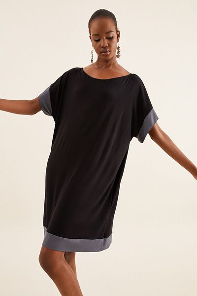 Quincey Γυναικείο μαύρο ρόμπα oversize