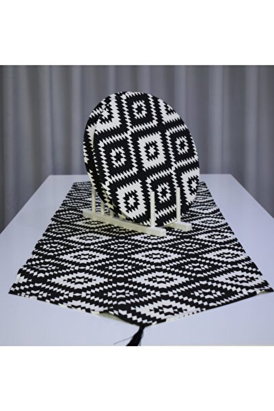 paris in paris Set de veselă și prezentare 1 bucată de alergare și 2 plăci de încărcare cu model negru