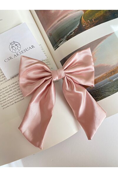 CSR AKSESUAR Pudra Saten Fiyonk Klips Toka