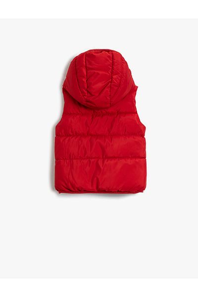 Koton Inflatable Vest with Hooded Fleece Lining