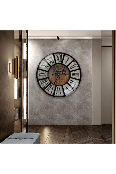 EMYA HOME Vintage Cam Saat - 60 cm