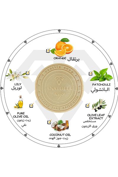 Anatolia Soap Sumerian Patchouli Lily Orange Soap Helps Reduce Cellulite